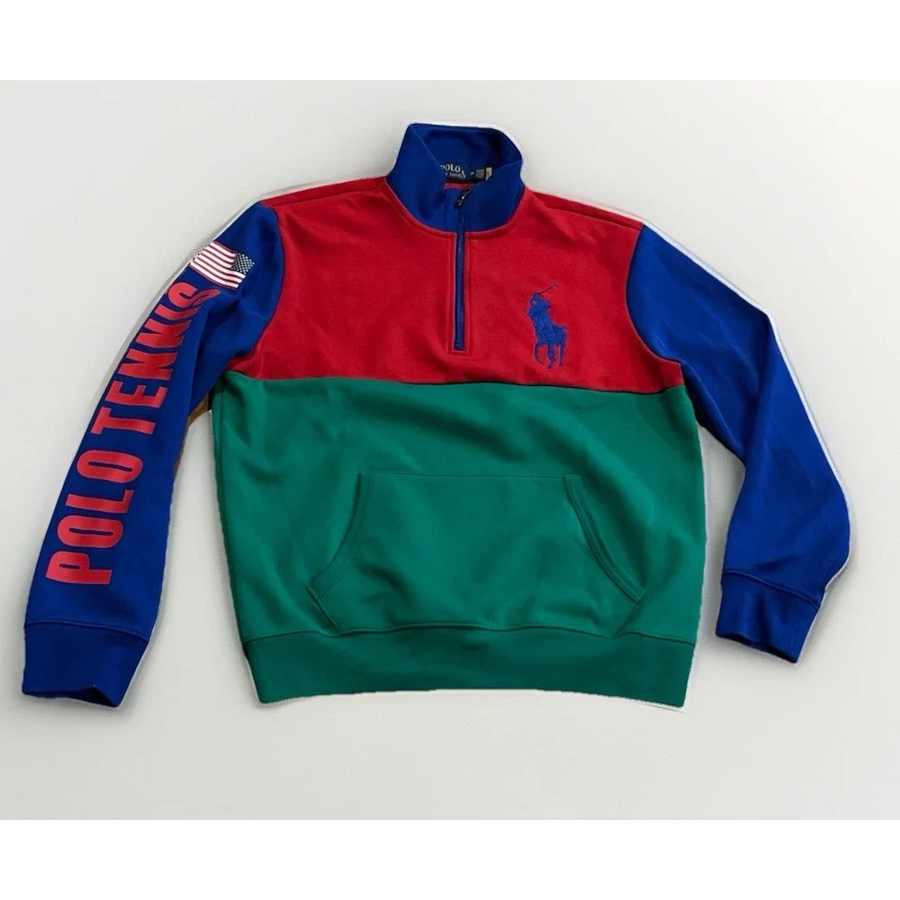 Polo Ralph Lauren Color Block Stadium Tennis Big Pony Jacket M Olympics RRL